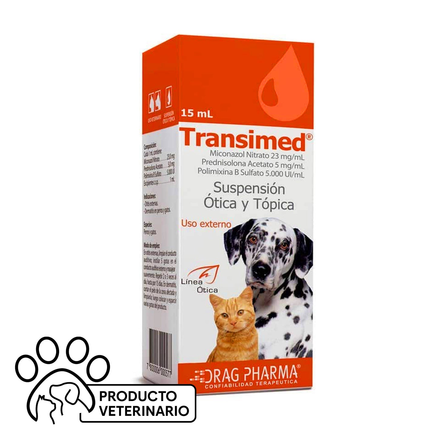 Transimed Suspensión Ótica y Tópica - Farmacias Curie