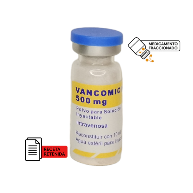 Vancomicina 500 mg - 1 Frasco para solución Inyectable