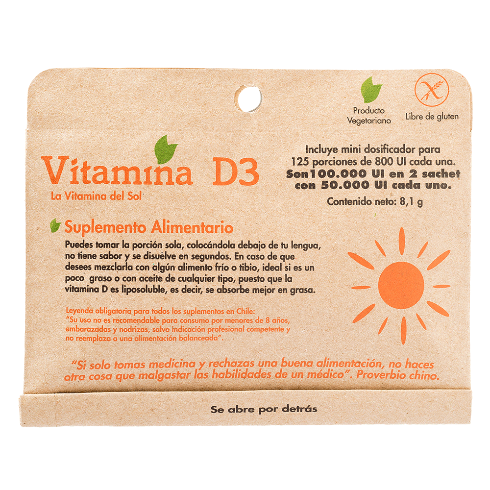 Vitamina D3 Sobre en Polvo - Farmacias Curie