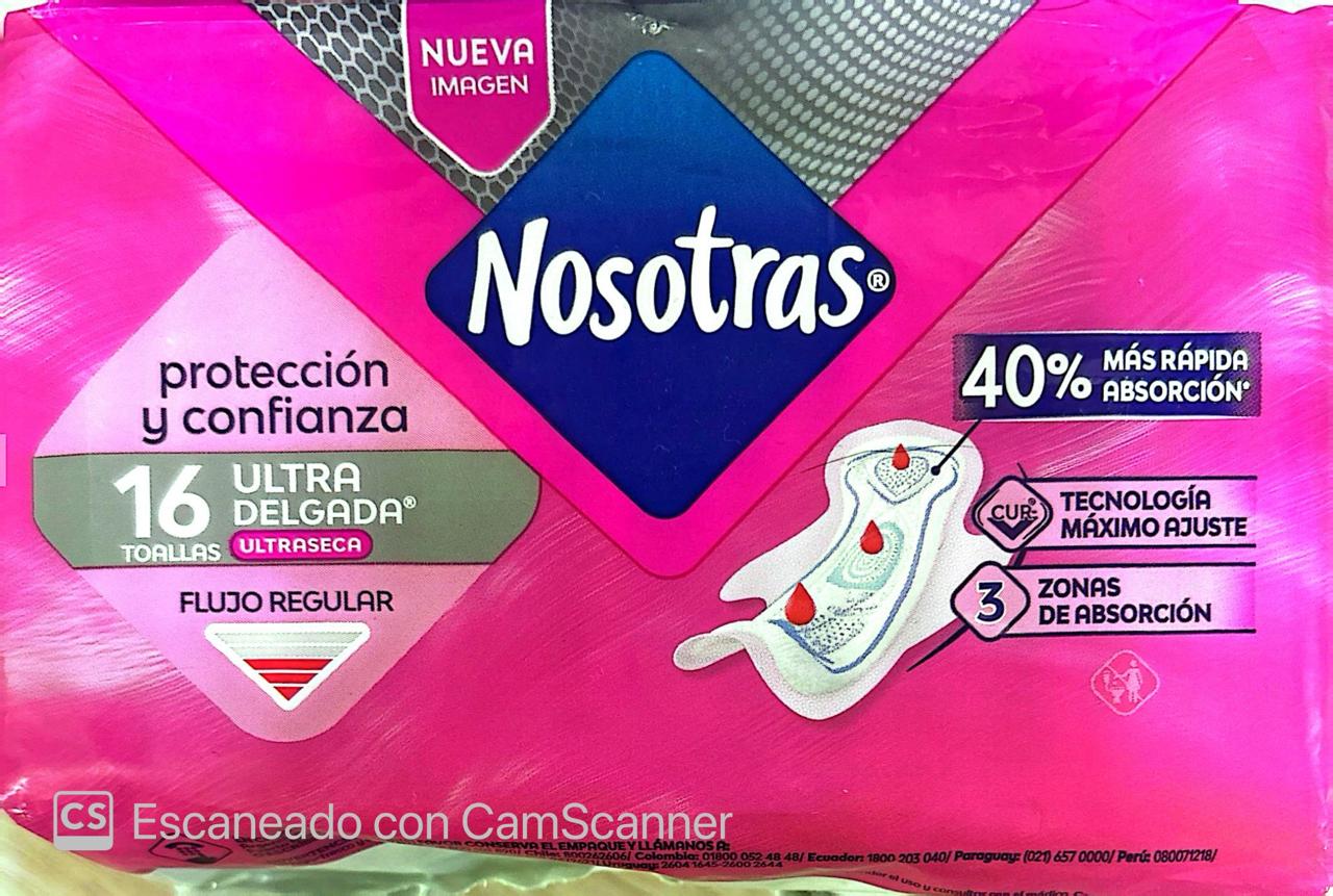 Nosotras Toallas Higiénicas Ultra Delgada - 16 Unidades