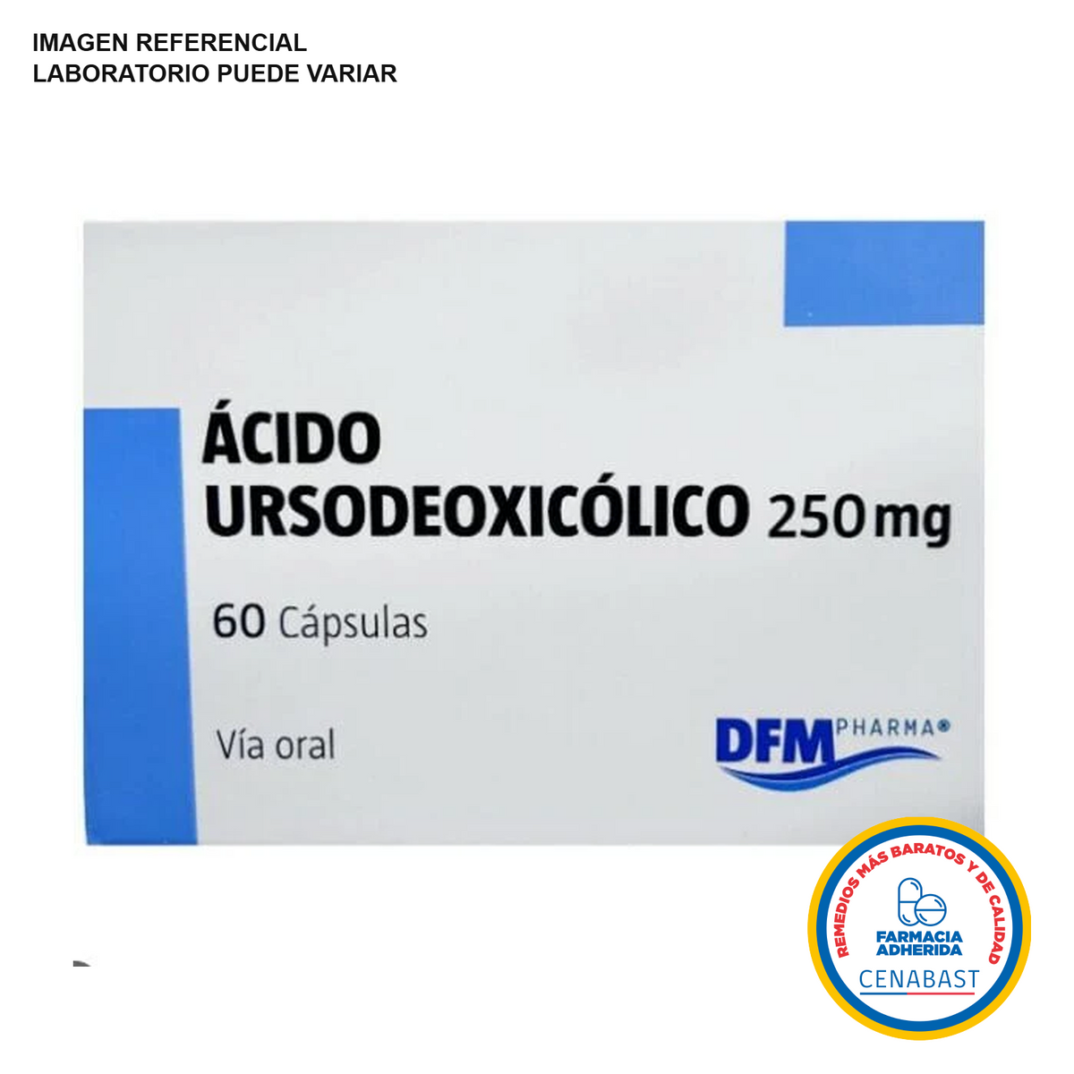 Ácido Ursodeoxicolico 250mg - 60 Cápsulas - Medicamento Cenabast