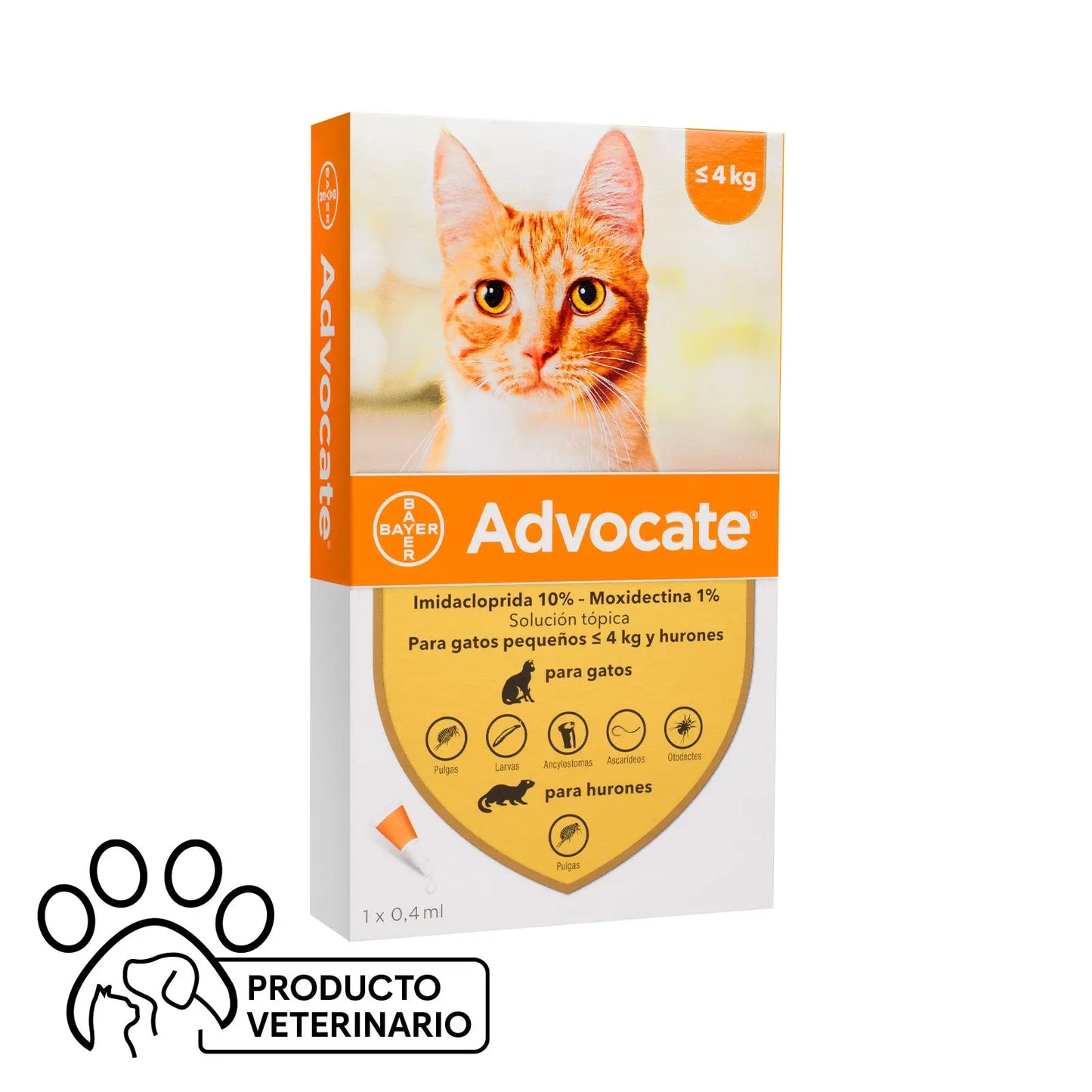 Advocate Pipeta Gato hasta 4 kg - Farmacias Curie