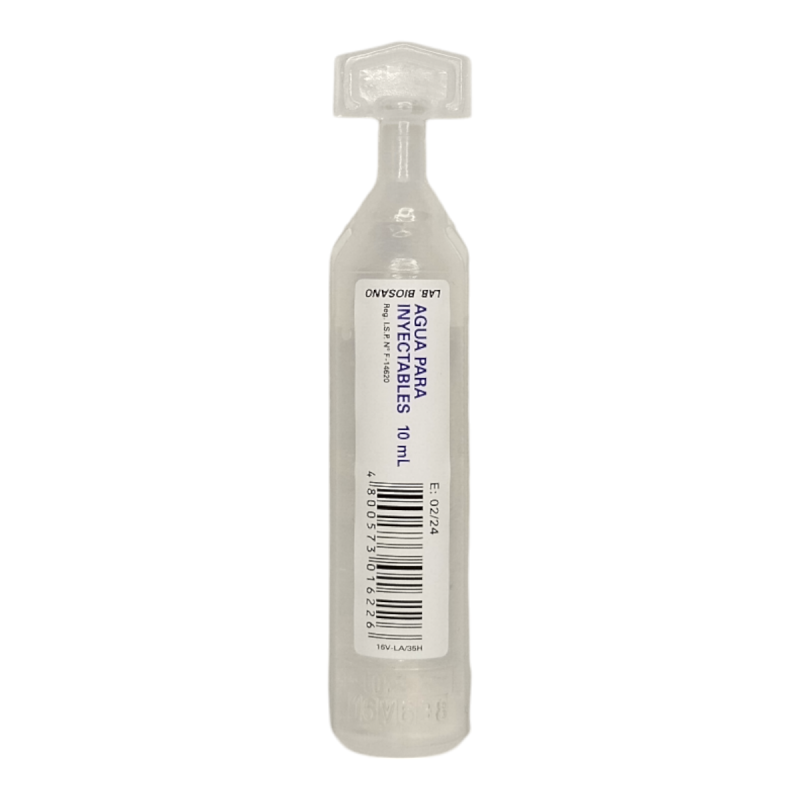 Agua para Inyectables Ampolla - 10ml - Farmacias Curie
