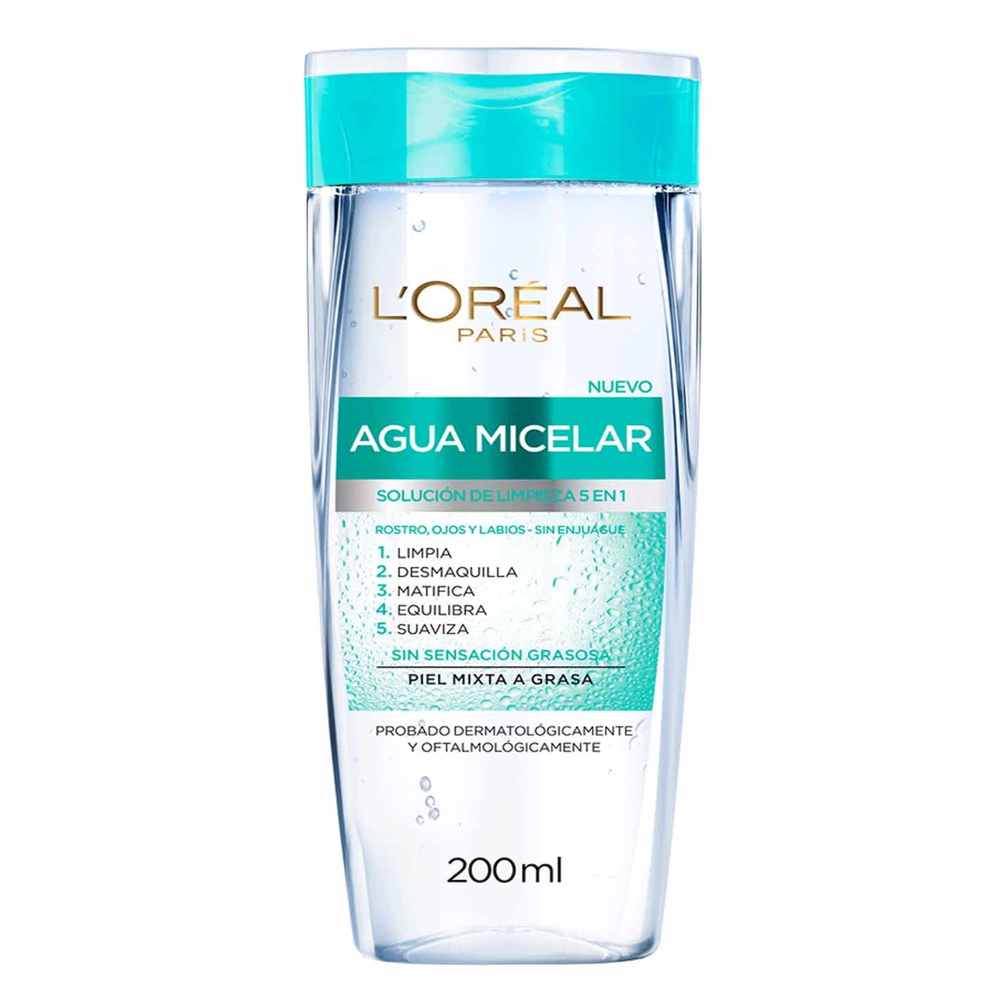L'oréal Agua Micelar 5 en 1 Piel Mixta a Grasa - Farmacias Curie