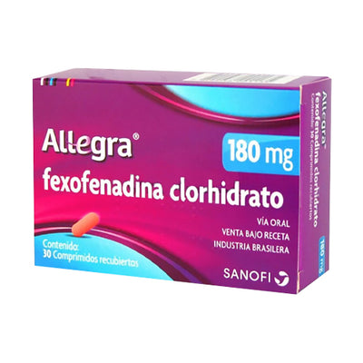 Allegra 180mg - 30 Comprimidos Recubiertos - Farmacias Curie