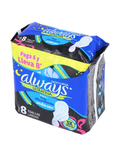 Always Toalla Higiénica Noche Ultrafina - 8 Unidades - Farmacias Curie