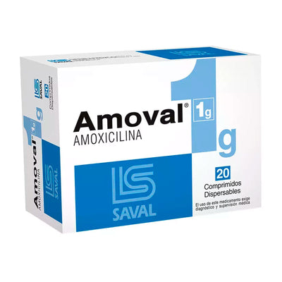 Amoval 1g - 20 Comprimidos Dispersables - Farmacias Curie