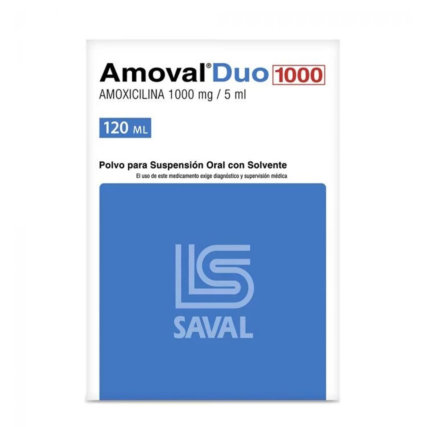 Amoval Duo Suspensión Oral 1000mg/5ml - 120ml - Farmacias Curie