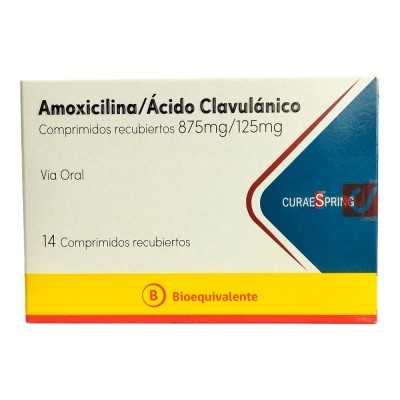 Amoxicilina + Ácido Clavulánico 875mg/125mg - 14 Comprimidos Recubiertos - Farmacias Curie