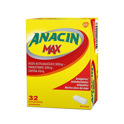Anacín Max - 32 Comprimidos Recubiertos - Farmacias Curie