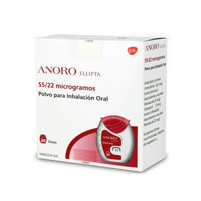 Anoro Ellipta Polvo para Inhalación 55/22 - Farmacias Curie