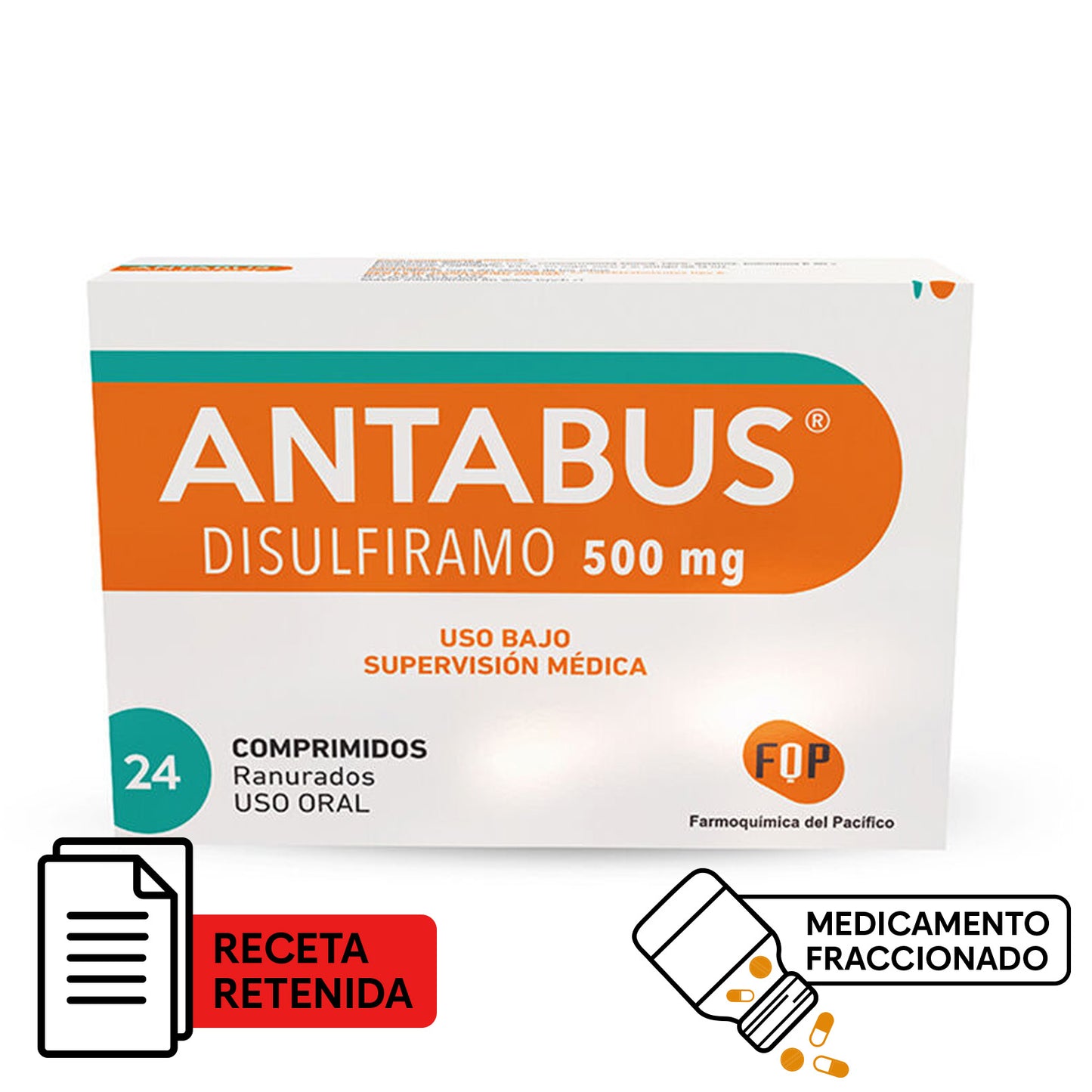 Antabus 500mg - 10 Comprimidos Fraccionados - Farmacias Curie