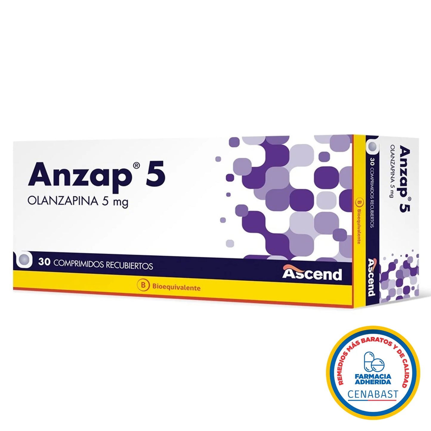 Anzap 5mg - 30 Comprimidos Recubiertos - Medicamento Cenabast - Farmacias Curie