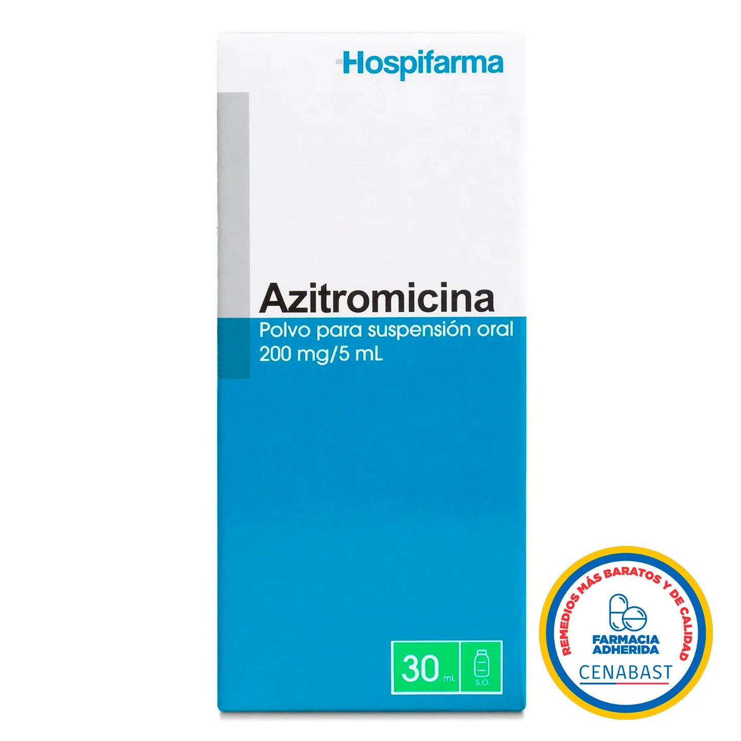 Azitromicina polvo para suspensión oral 200mg/5mL - 30mL - Medicamento Cenabast - Farmacias Curie