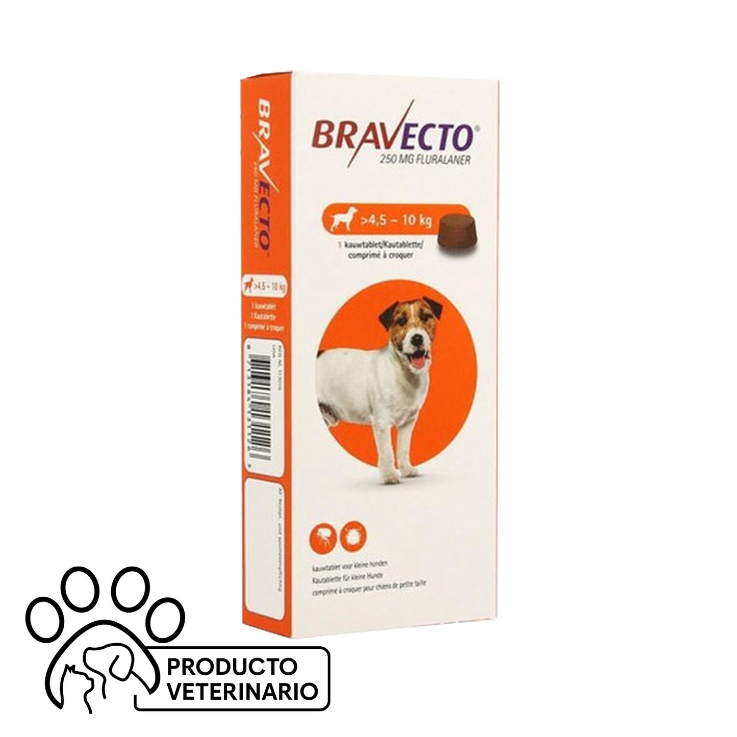 Bravecto Perro Comprimido Masticable 4,5 - 10 kg - Farmacias Curie