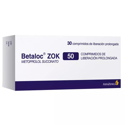 Betaloc Zok Comprimidos Recubiertos de Liberación Prolongada 50mg - Farmacias Curie