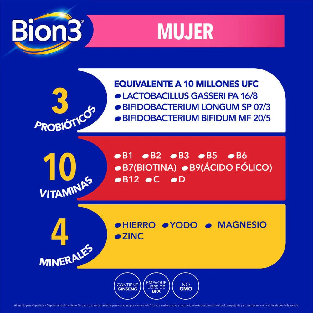 Bion 3 Mujer - 60 Comprimidos Recubiertos - Farmacias Curie