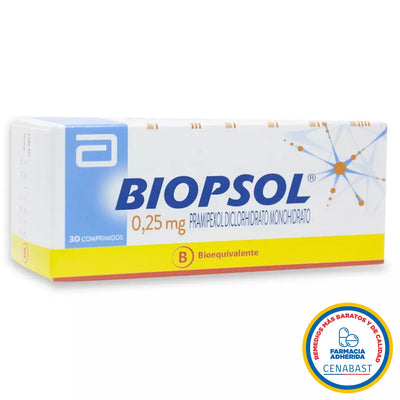 Biopsol Comprimidos 0,25mg Medicamento Cenabast - Farmacias Curie