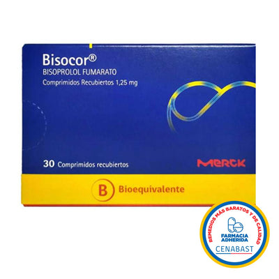 Bisocor 1.25 mg - 30 Comprimidos Recubiertos - Medicamento Cenabast - Farmacias Curie