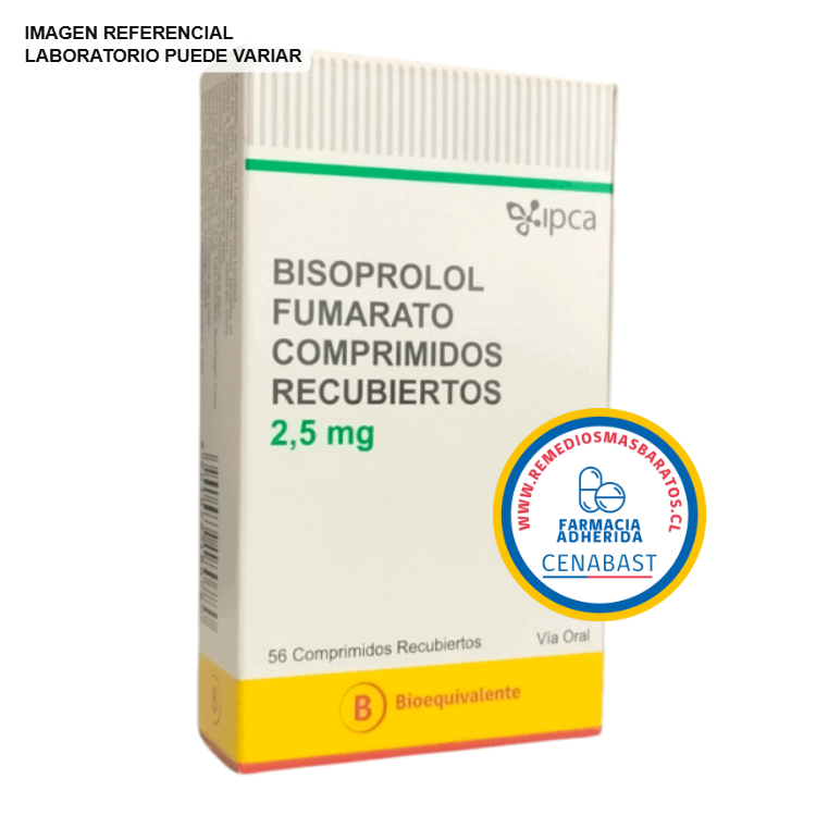 Bisoprolol 2,5 mg - 56 Comprimidos - Medicamento Cenabast