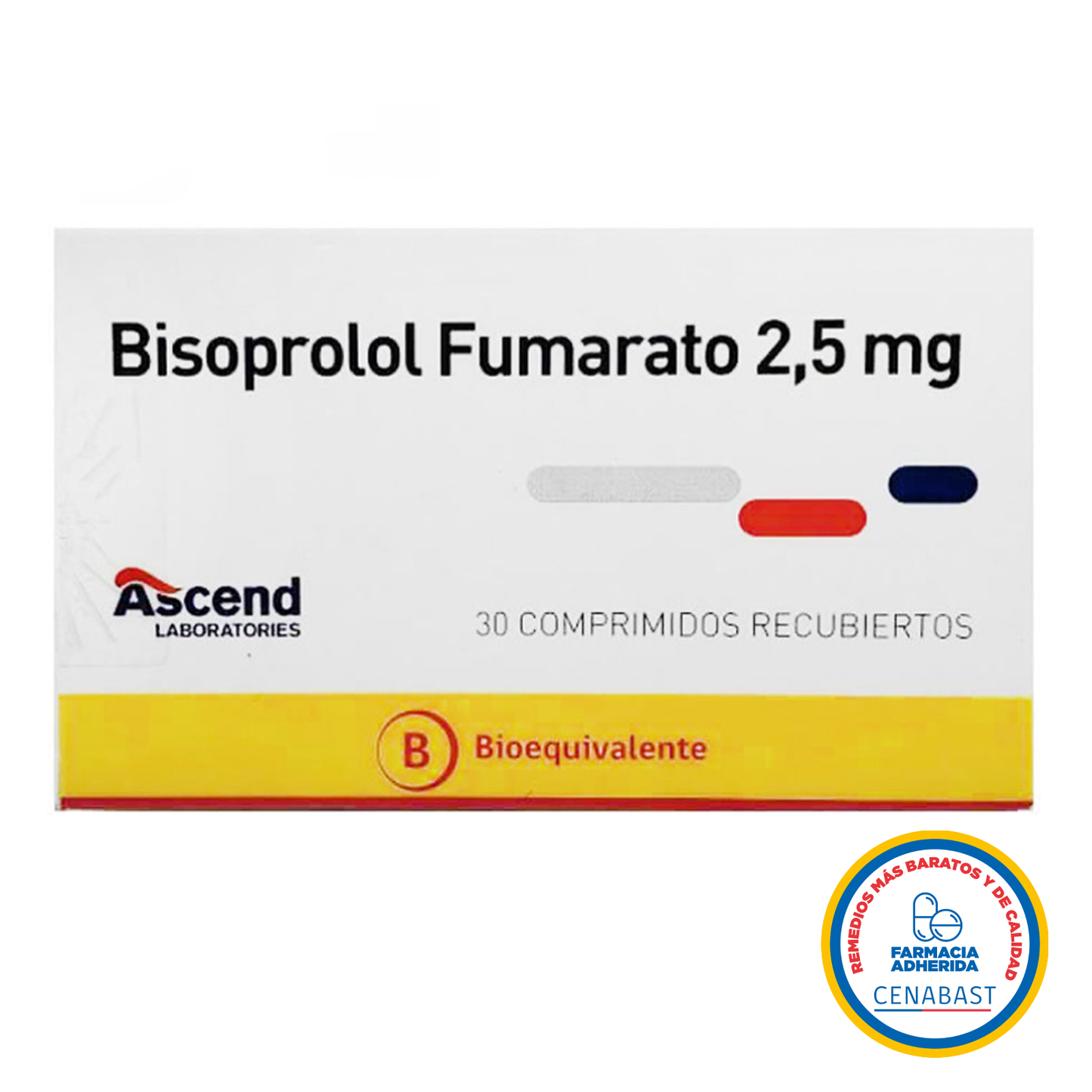 Bisoprolol 2,5mg - 30 Comprimidos Recubiertos - Medicamento Cenabast - Farmacias Curie