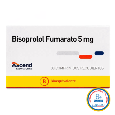 Bisoprolol 5mg - 30 Comprimidos Recubiertos - Medicamento Cenabast - Farmacias Curie
