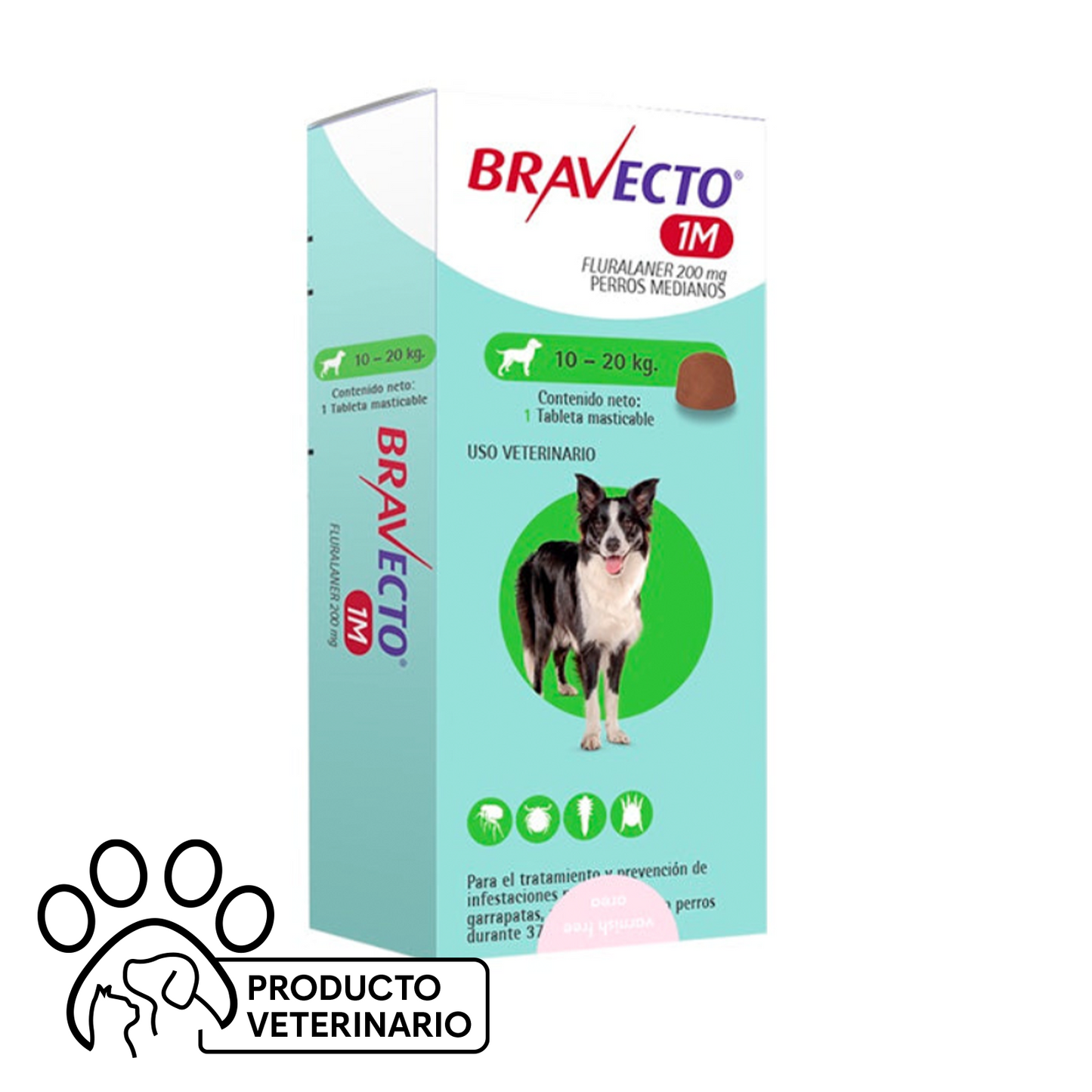 Bravecto 1 mes - 10 a 20 Kg - 1 Comprimido - Farmacias Curie