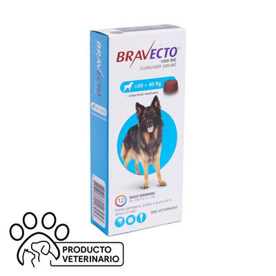 Bravecto Perro Comprimido Masticable 20 - 40 kg - Farmacias Curie