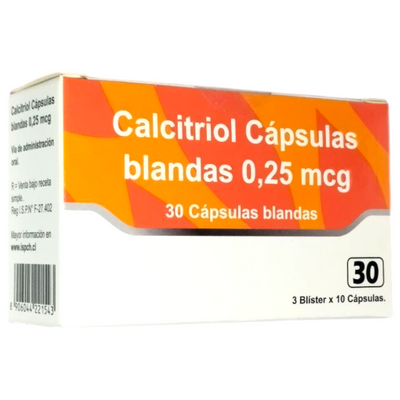 Calcitriol 0.25mg - 30 Cápsulas Blandas - Farmacias Curie