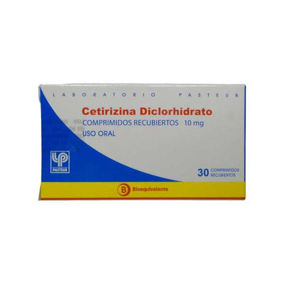 Cetirizina 10mg - 30 Comprimidos Recubiertos - Farmacias Curie