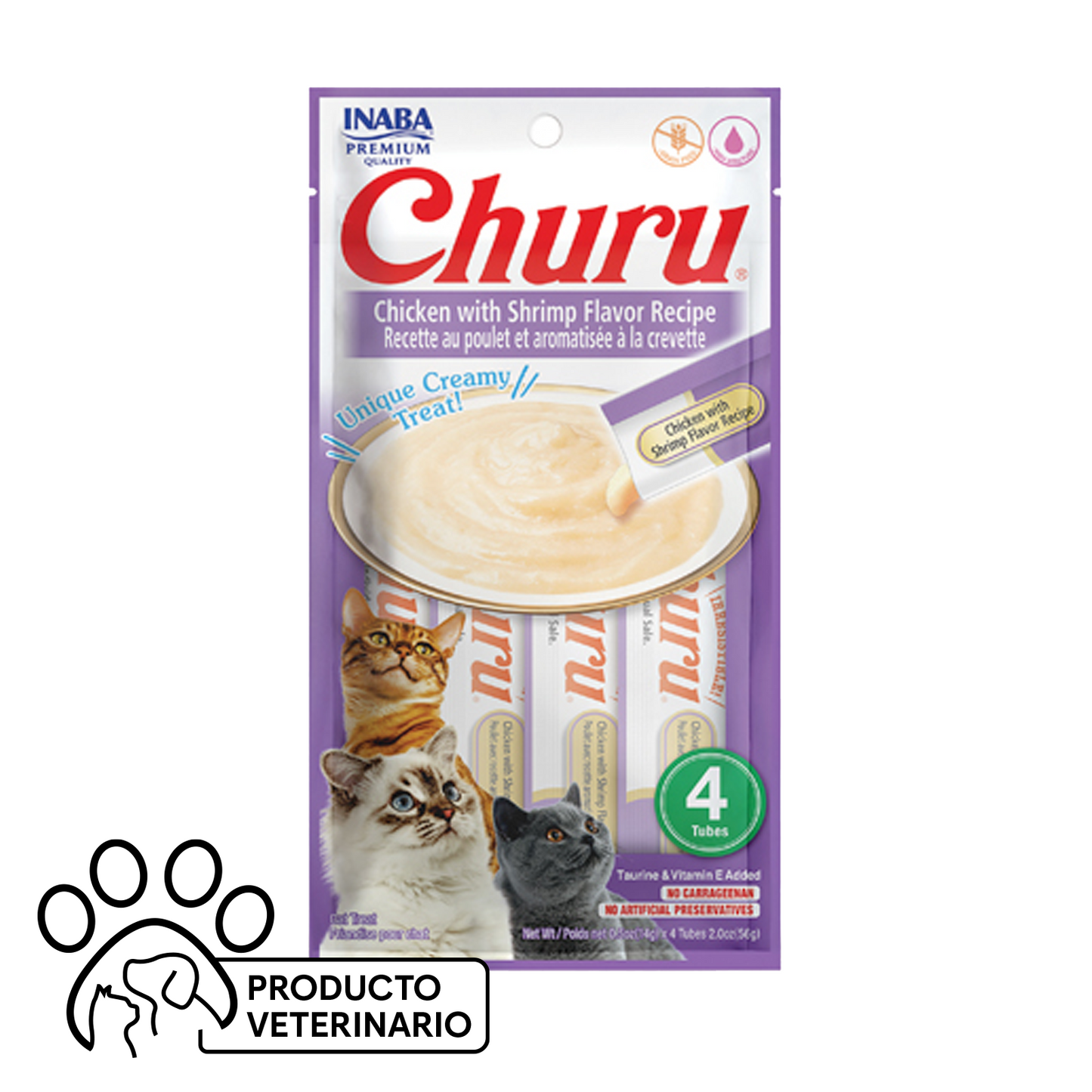Churu Gato Sabor Pollo con Camarón - 4 unidades - Farmacias Curie