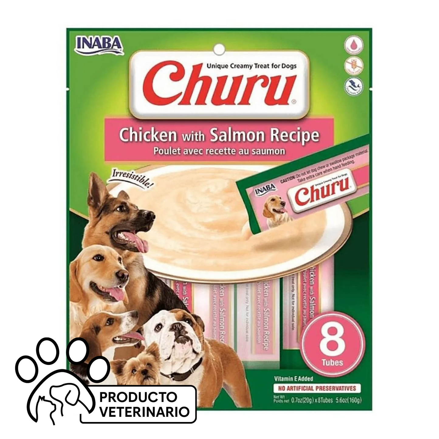 Churu Perro Sabor Pollo con Salmón - 8 unidades - Farmacias Curie