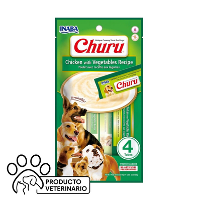 Churu Perro Sabor Pollo con Vegetales - 4 unidades - Farmacias Curie