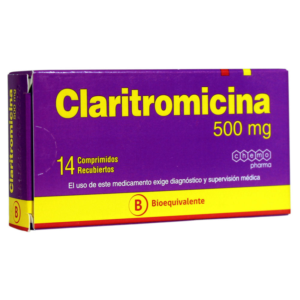 Claritromicina Comprimidos Recubiertos 500mg - Farmacias Curie