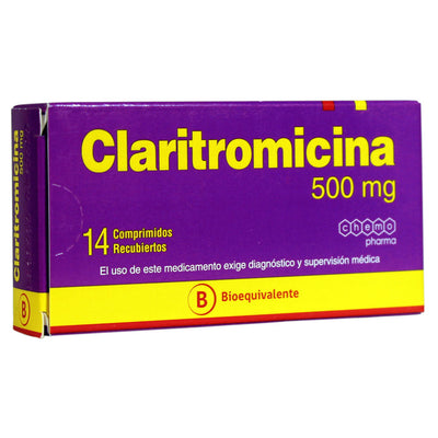 Claritromicina Comprimidos Recubiertos 500mg - Farmacias Curie