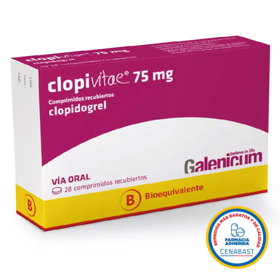 Clopivitae Comprimidos Recubiertos 75mg Medicamento Cenabast - Farmacias Curie