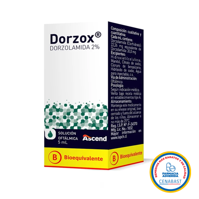 Dorzox T Solución Oftálmica Medicamento Cenabast - Farmacias Curie
