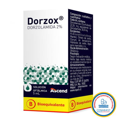 Dorzox 2% Solución Oftálmica - 5mL - Medicamento Cenabast - Farmacias Curie
