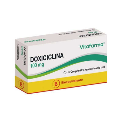 Doxiciclina 100mg - 10 Comprimidos Recubiertos - Farmacias Curie