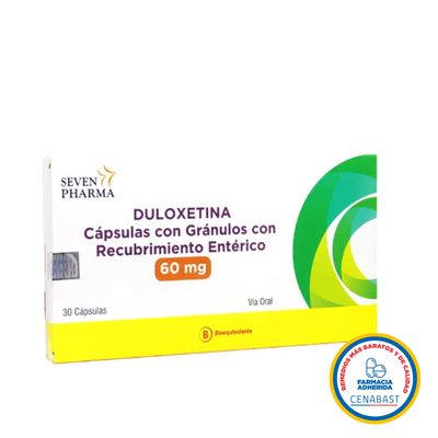 Duloxetina Cápsulas con Gránulos con Recubrimiento Entérico 60mg Medicamento Cenabast - Farmacias Curie