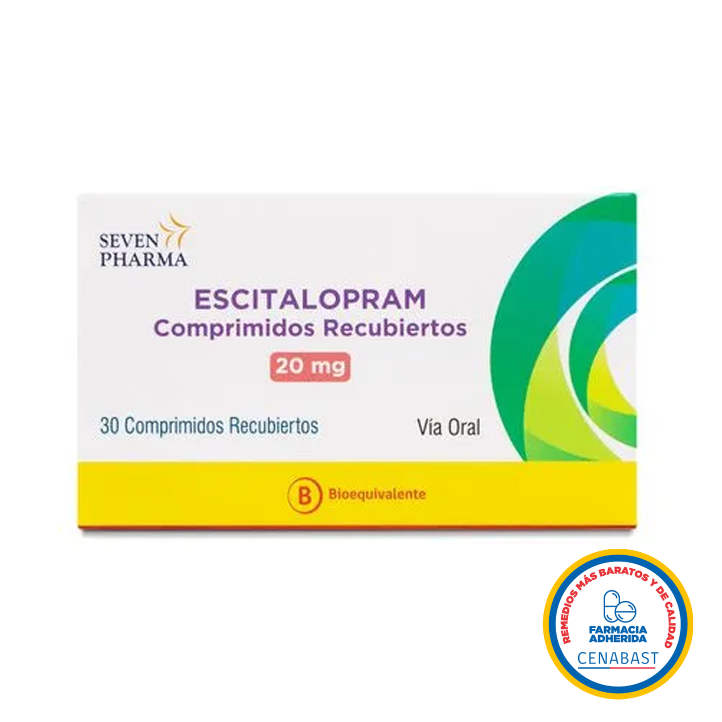 Escitalopram Comprimidos Recubiertos 20mg Medicamento Cenabast - Farmacias Curie