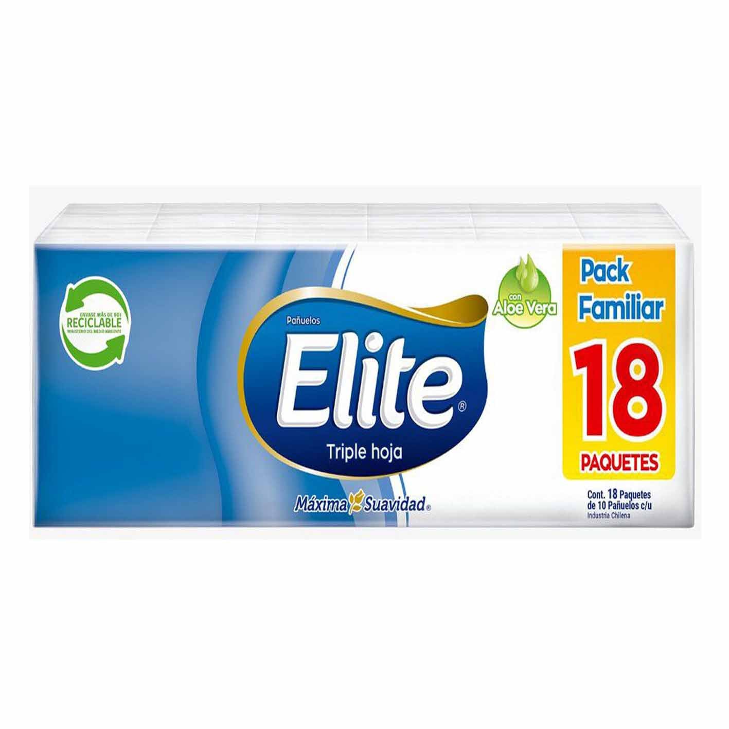 Elite Pack 18 Pañuelos Desechables - Farmacias Curie