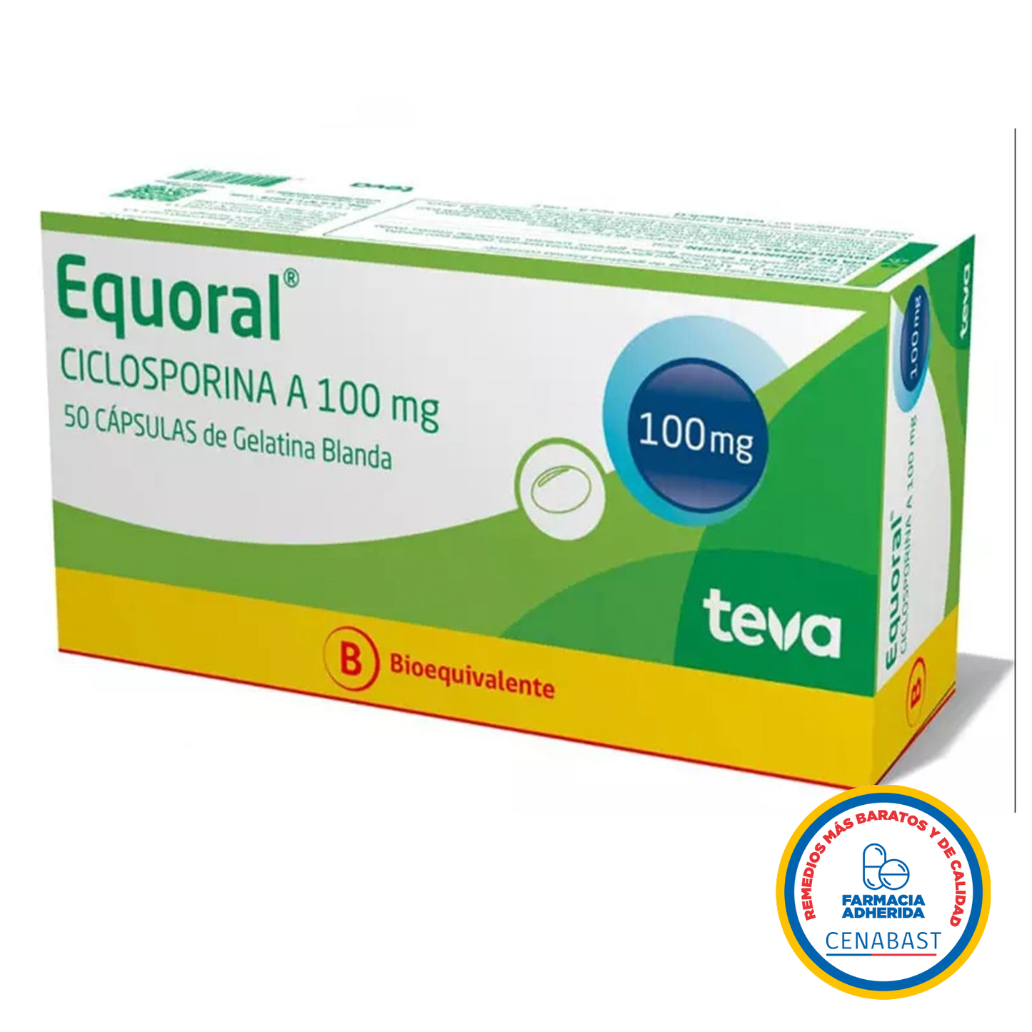 Equoral Cápsulas 100mg Medicamento Cenabast - Farmacias Curie