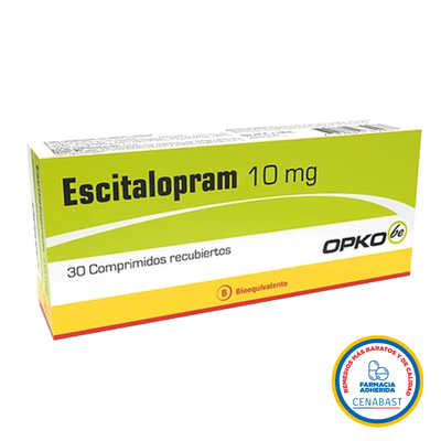 Escitalopram Comprimidos Recubiertos 10mg Medicamento Cenabast - Farmacias Curie