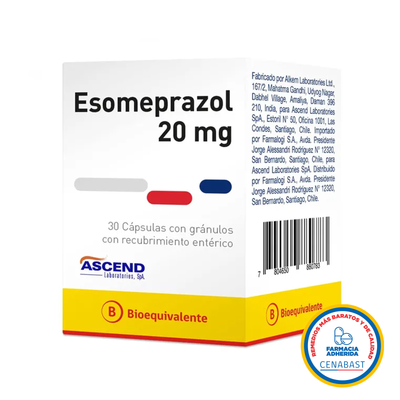 Esomeprazol 20mg - 30 Cápsulas - Medicamento Cenabast - Farmacias Curie