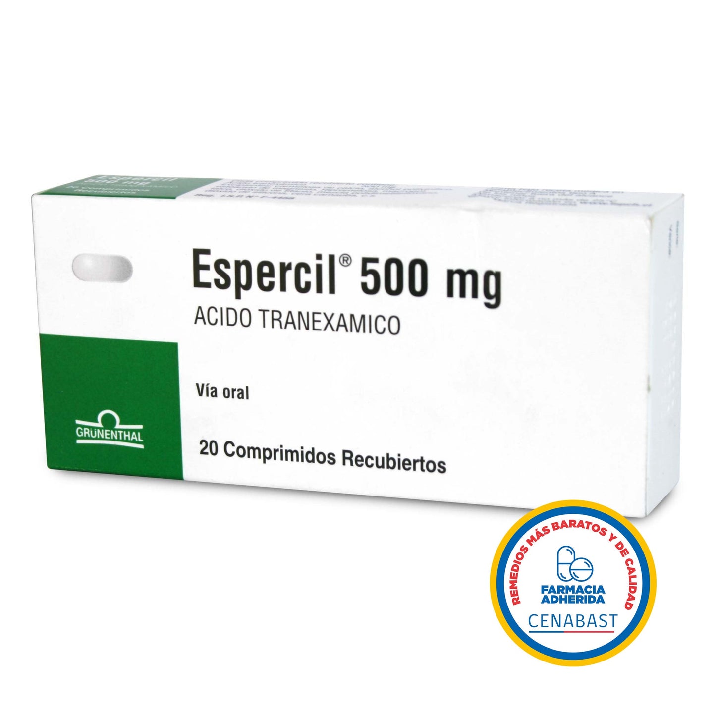 Espercil Comprimidos Recubiertos 500mg Medicamento Cenabast - Farmacias Curie