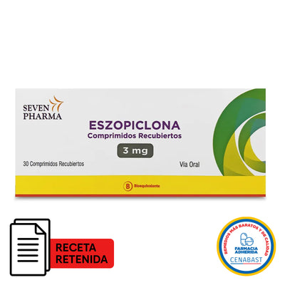 Eszopiclona Comprimidos Recubiertos 3mg Medicamento Cenabast - Farmacias Curie