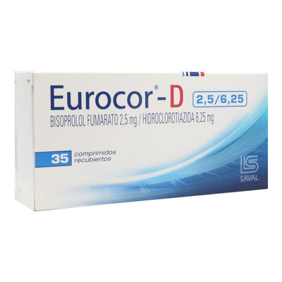 Eurocor-D 2,5/6,25 - 30 Comprimidos Recubiertos - Farmacias Curie