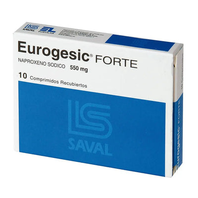 Eurogesic Forte 550mg - 10 Comprimidos Recubiertos - Farmacias Curie