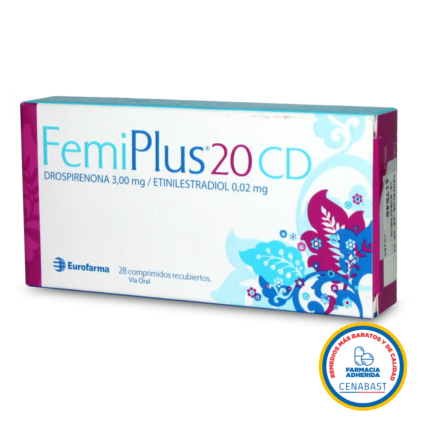 Femiplus 20CD - 28 comprimidos - Medicamento Cenabast - Farmacias Curie